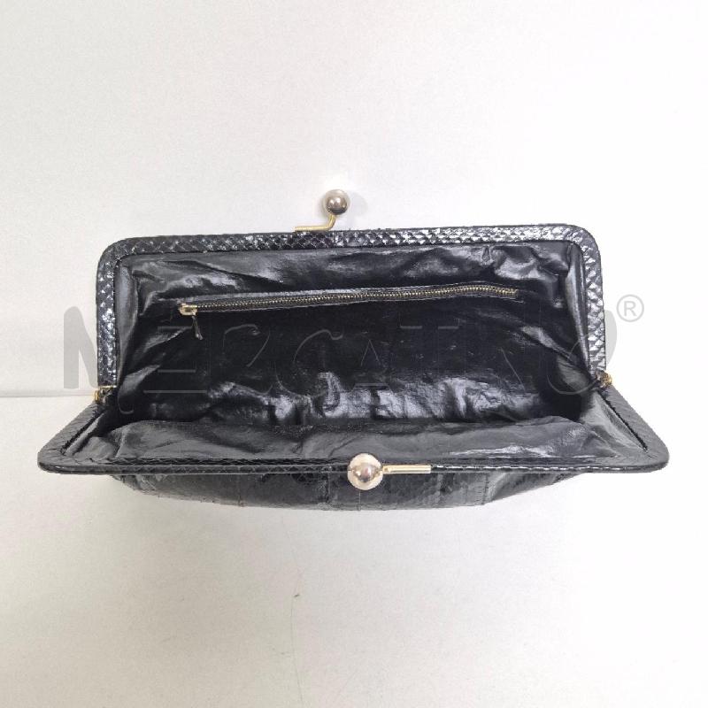 POCHETTE STAMPA \RETTILE NERA  | Mercatino dell'Usato Cervia 5
